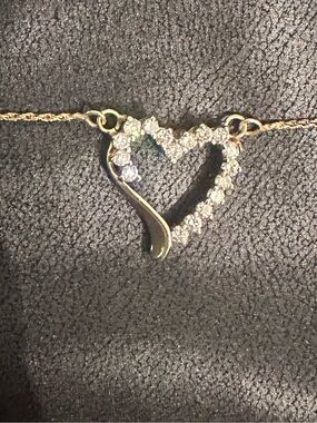 ✨ CUSTOM Vintage Solid  Gold Diamond Heart Pendant Necklace 1 CT 17 3/4” chain